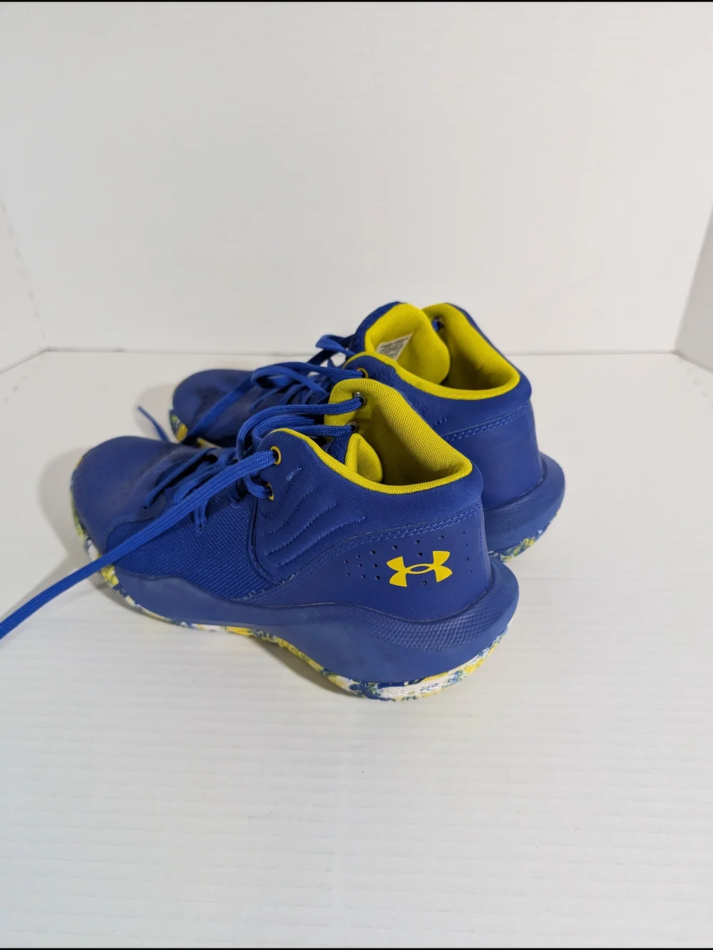 Under Armour Youth Jet 21 3024794-400 Blue/Yellow Basketball Shoes Sneakers 7Y